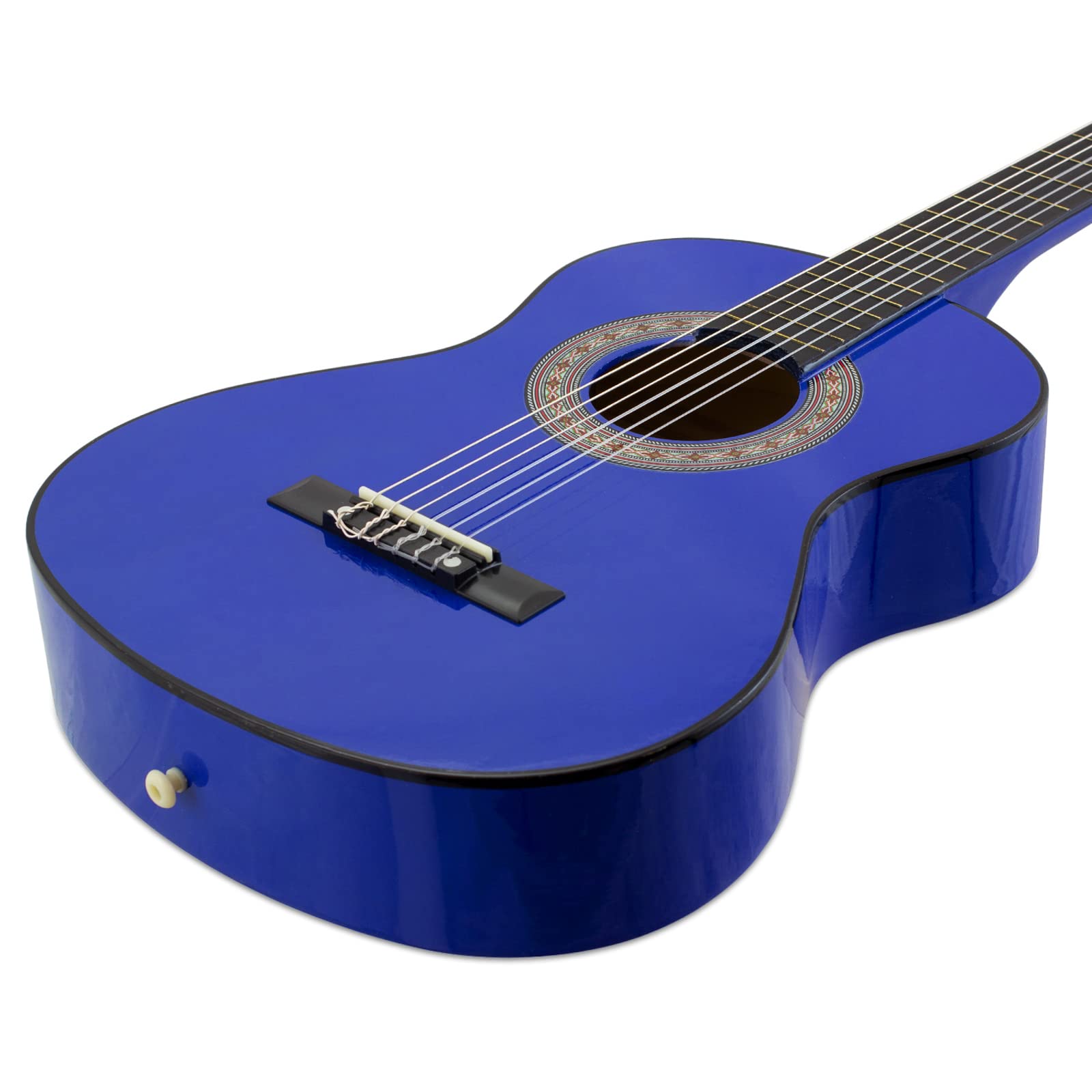 TIGER CLG4-BLTU Guitarra clásica para niños - Pack de guitarra española de tamaño 3/4 Afinador, estuche, púas y cuerdas de repuesto - Pack de guitarra escolar para principiantes - Azul | Incluye Afinador, Estuche, Púas y Cuerdas de Repuesto