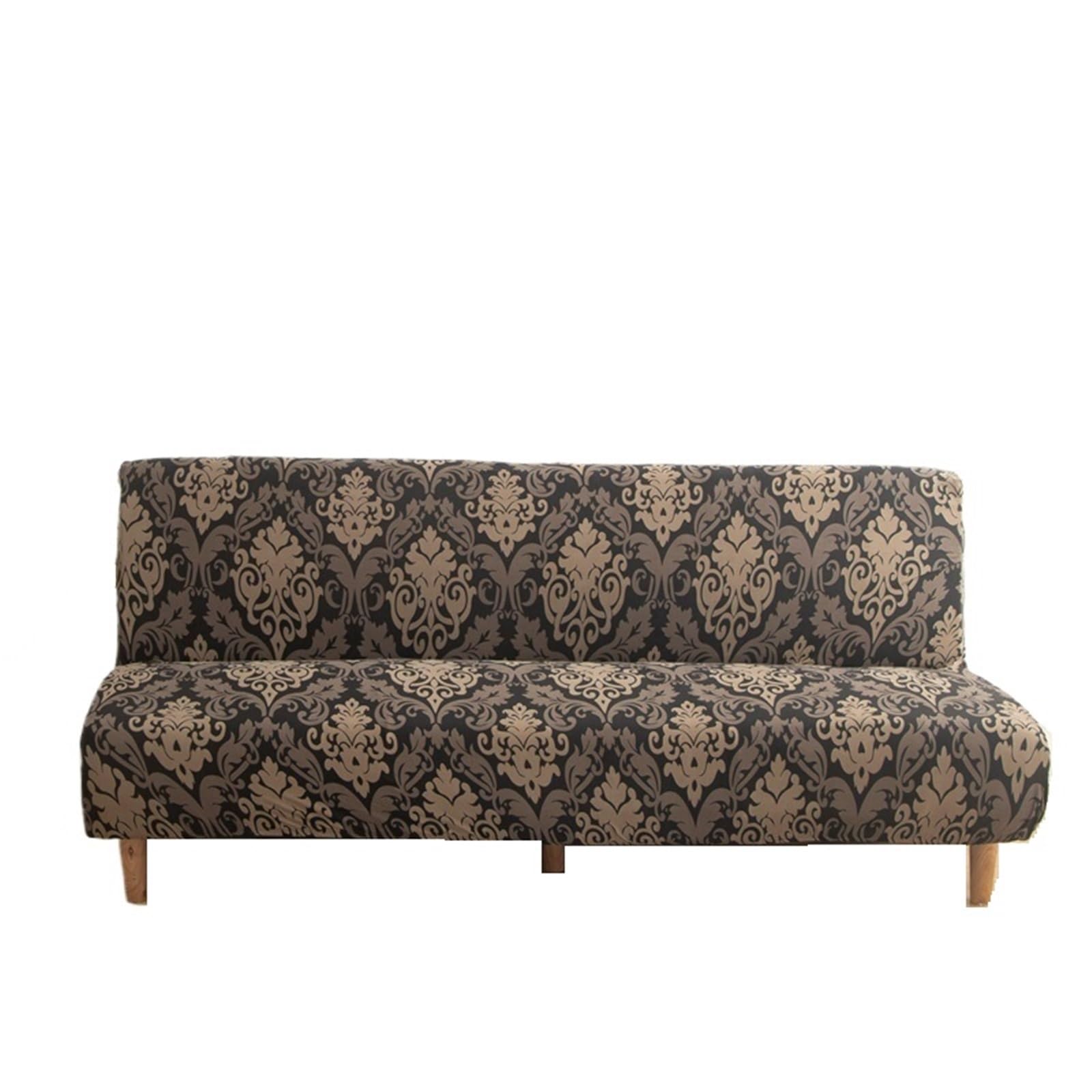 GCYEIDMA Armless Sofa Slipcover Armless Futon Slipcovers Stretch Folding Sofa Bed Cover with Elastic Bottom, Printed Fitted(W,L (190-210cm))