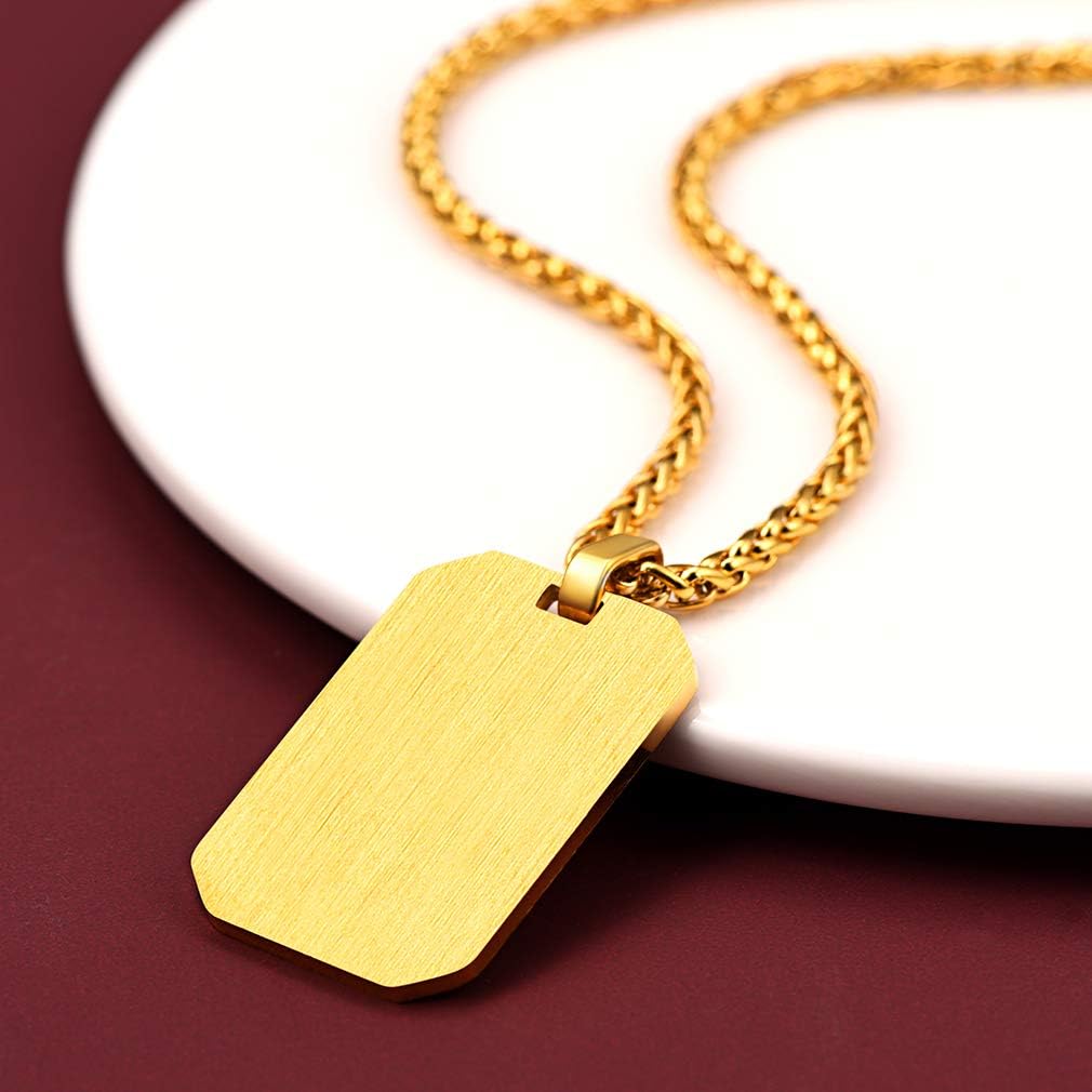 FaithHeart Mens Personalized Dog Tag Necklace, Stainless Steel/Silicone Text/Photo Customized Pendant Jewelry for Women Boys with Delicate Packaging