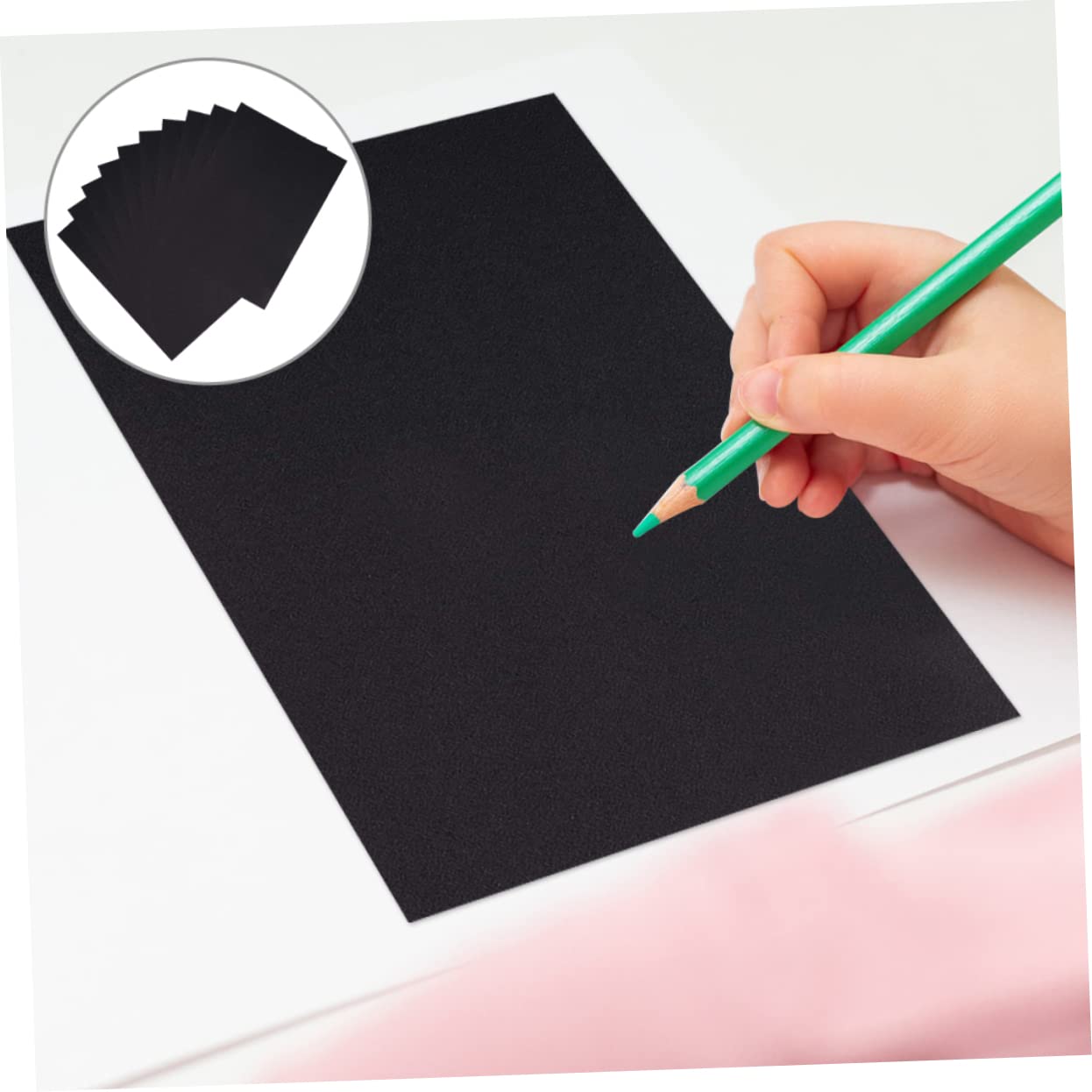 Papier à Dessin Noir 100 Pièces pour Garçon et Filles, Écriture et Peinture