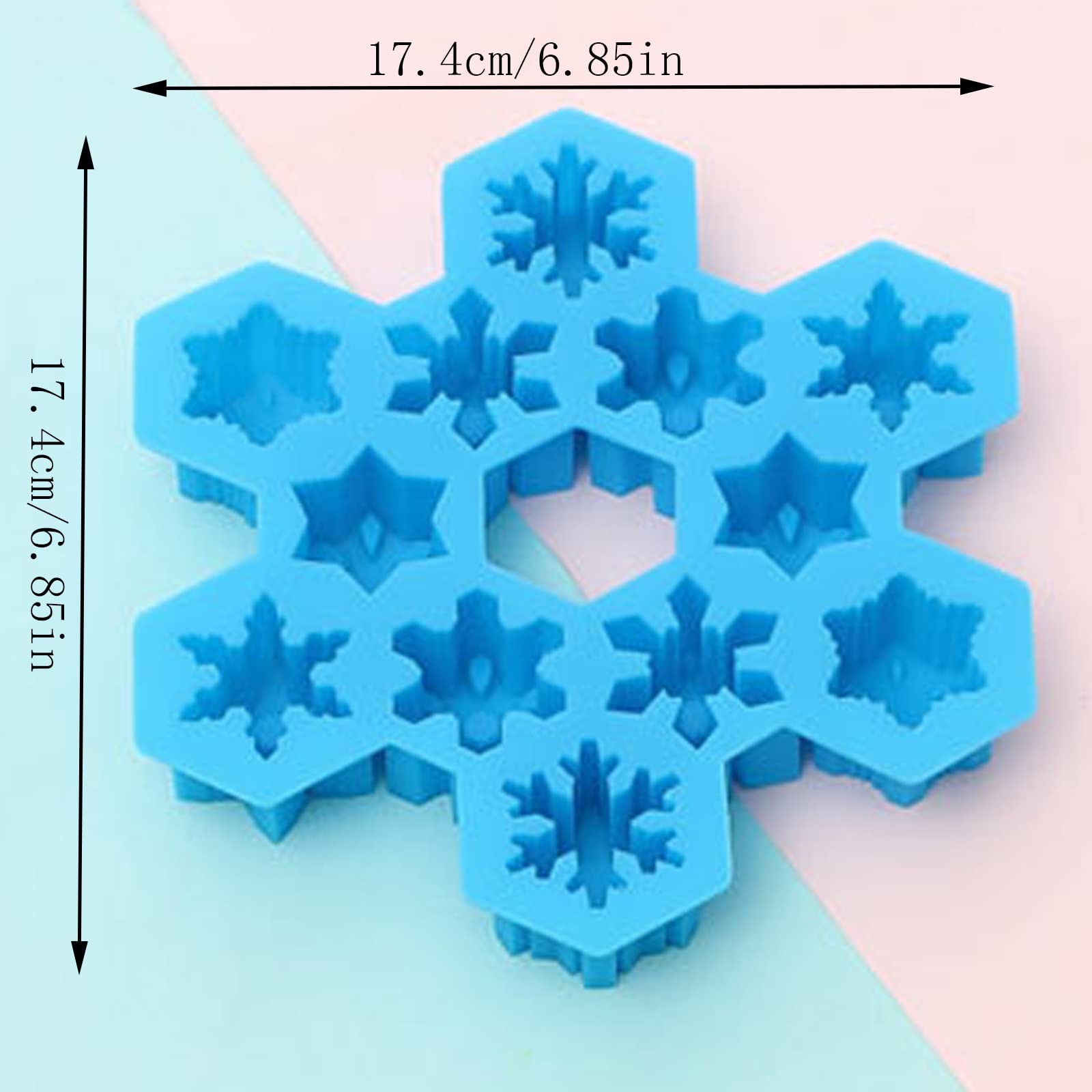 6er Silikonform Schneeflocke 3D – Backform Für Schokolade, Kuchen, Seife, Hitzebeständig Bis 230°C