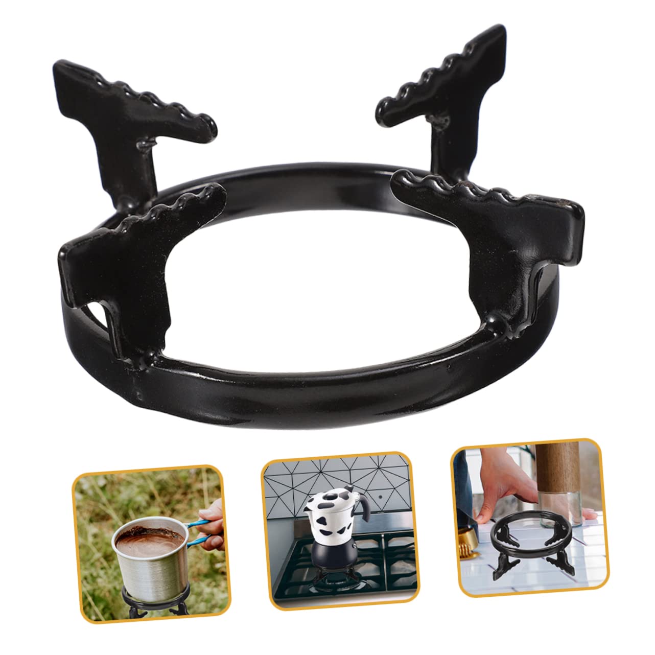 Homoyoyo Soportes para Cafeteras de Gas 2 Piezas, Rejilla Metálica Engrosada para Estufa, Accesorio Doméstico Resistente y Estable para Cocina Gas, Soporte Antideslizante para Cafetera Italiana y Olla