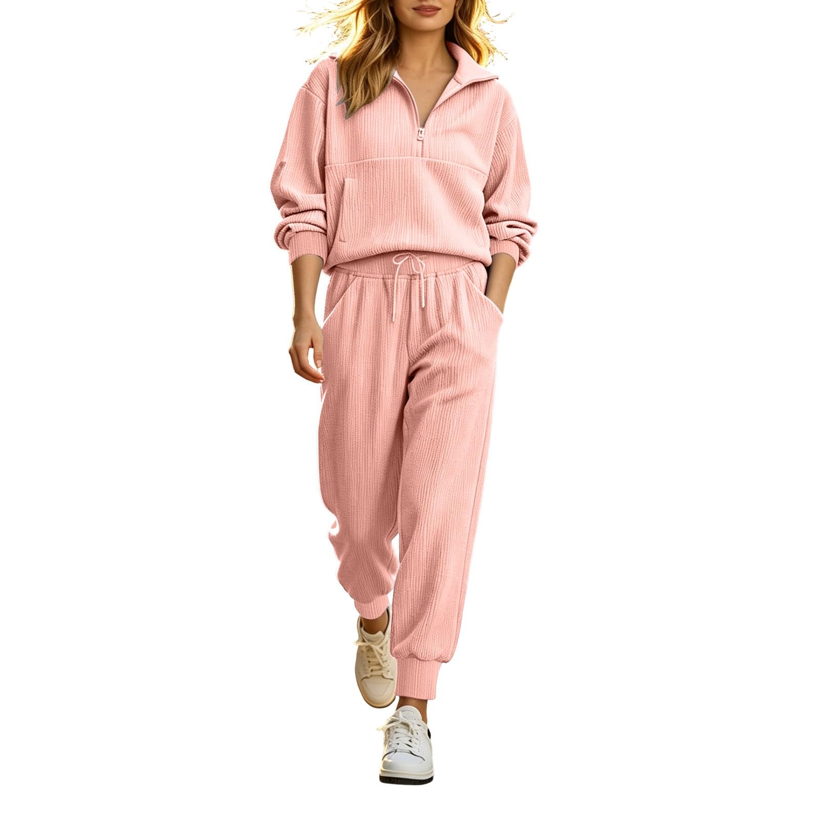 Conjunto Deportivo Mujer 2 Piezas Sudadera Cremallera y Pantalones Chandal