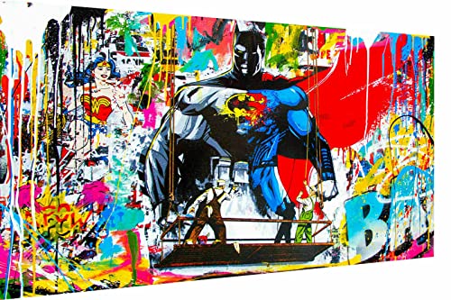 Magic Canvas Art Pop Art Batman Hero Held Impression sur toile 1 pièce Impression murale de qualité supérieure - B8172 - 40 x 30 cm