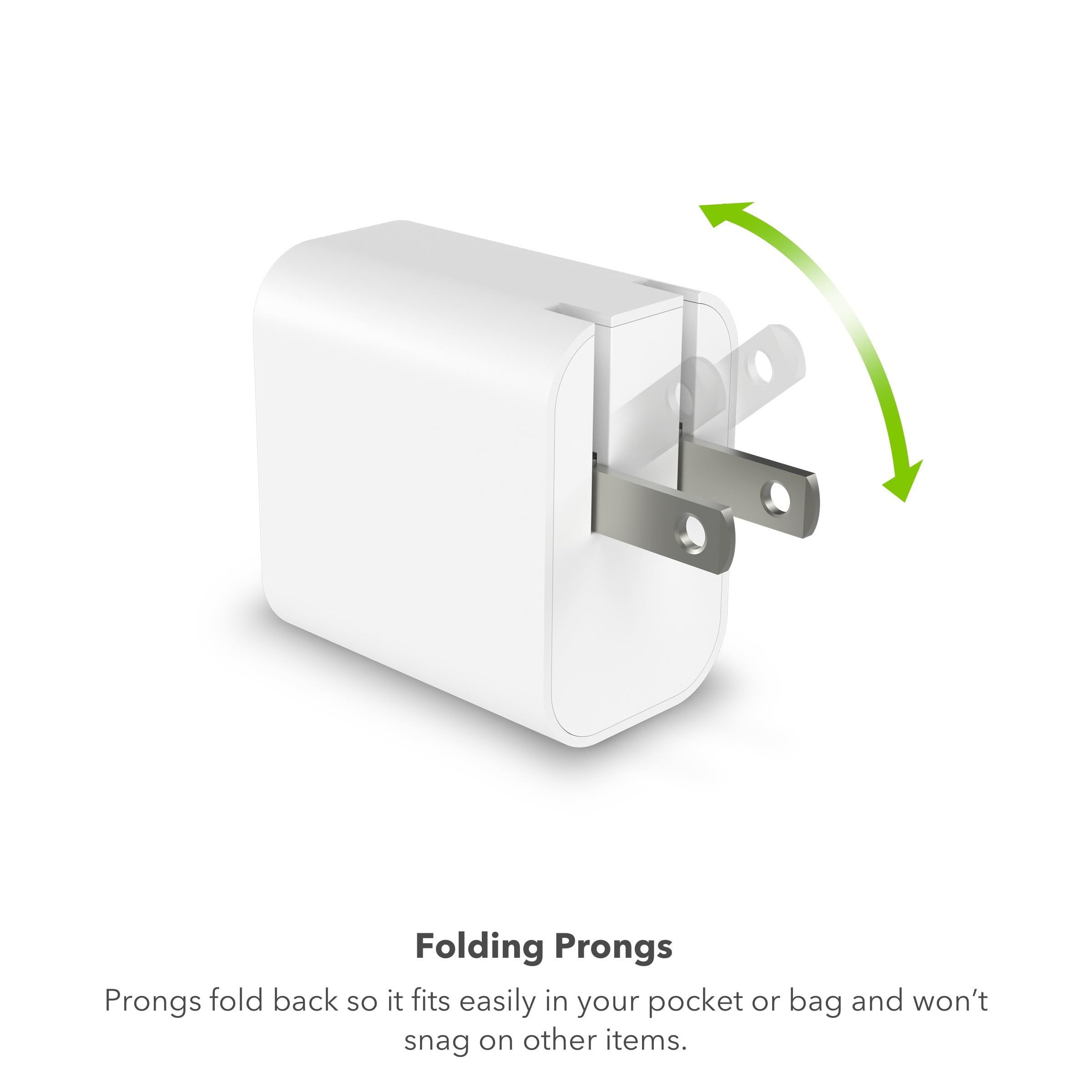 mophie 30W USB C GaN Charger with 2M/6ft USB-C to USB-C Cable Bundle -Fast Wall Charging, Universal Compatibility, Durable Braided, Eco-Friendly, White