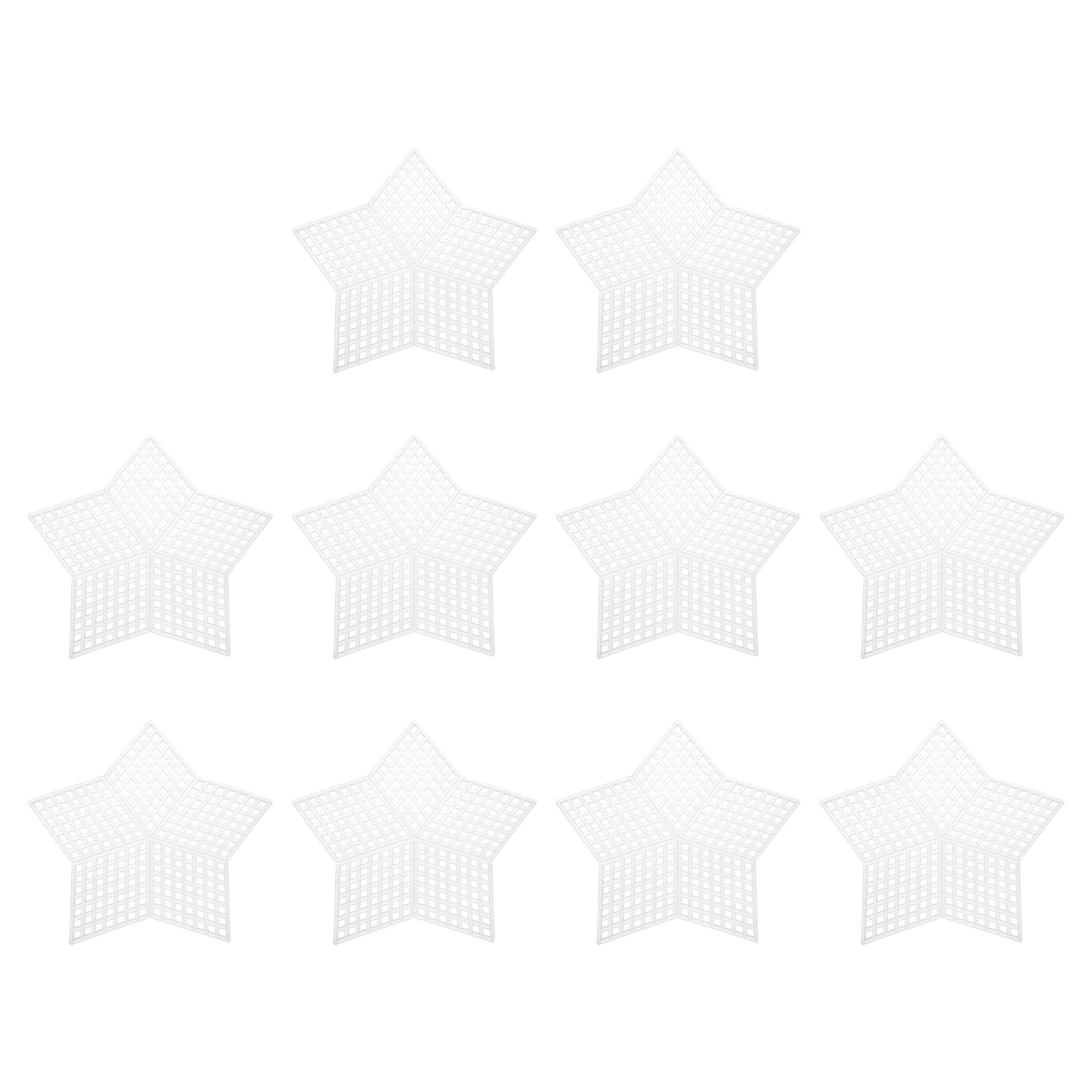 PATIKIL Plastic Mesh Canvas Sheets,10Pcs 3.43inch Cross Needlework Blank Yarn Crafting For Embroidery DIY Bookmarks Cup Mats, White, Star Shape
