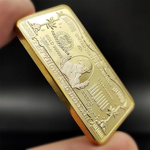 Miniatura 4 de Barra de oro de 10 000 dólares, lingote de oro de dólar chapado en oro simulado para pisapapeles película regalo novedad