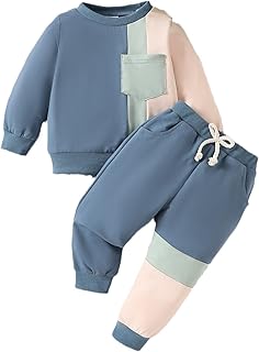 Conjunto de 2 piezas de sudadera de manga larga de color liso para niñas pequeñas, ropa de primavera y cumpleaños