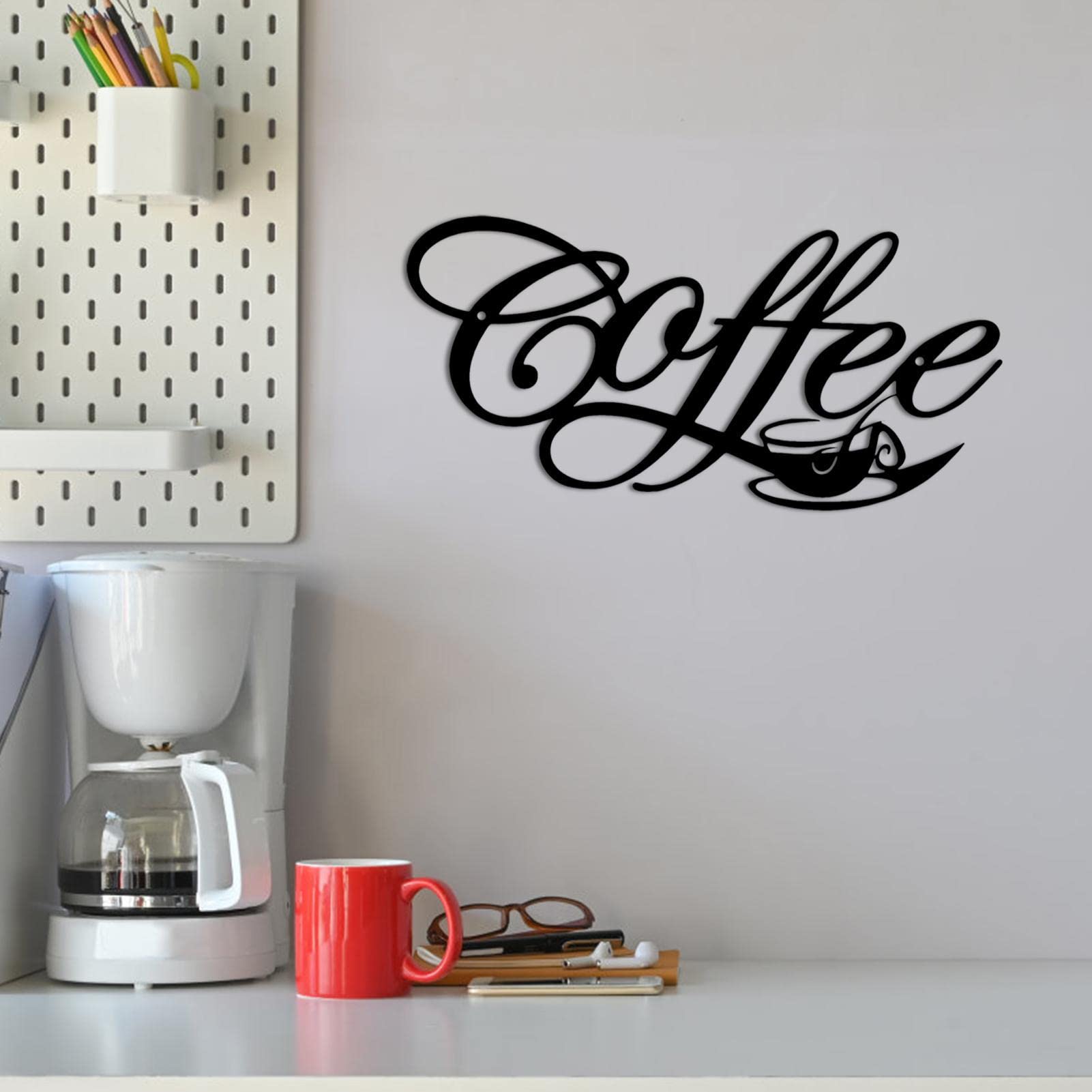PURBLE 10 café Alambre | Letrero Metal para Colgar en la Pared café, Cocina, Sala Estar, esculturas Pared, decoración café, Bar, café, Palabra café