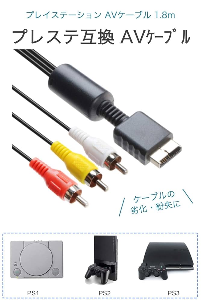 プレステ３　SONY（3色ケーブルなし） 楽天市場】PS2 PS3 PS AVケーブル 3色 AVコンポジットケーブル