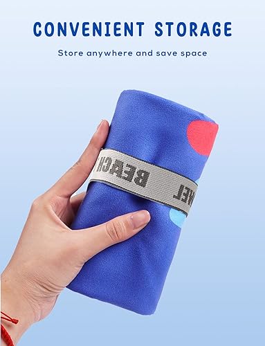 Miniatura 5 de AOOGD Toalla de playa de microfibra para niños, tiburón azul, toalla de baño absorbente de secado rápido, toalla de baño absorbente de 51 x 31