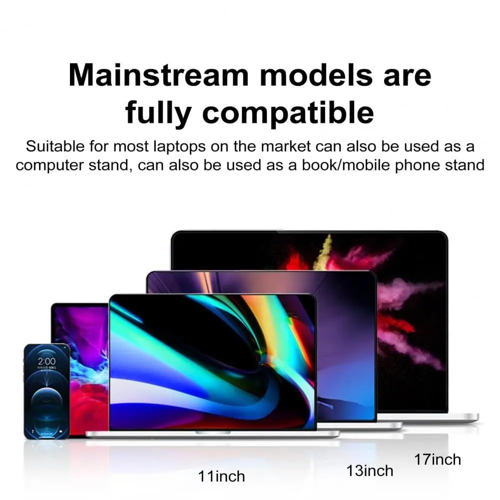 Laptop Cooler Podkładka chłodząca pod laptopa Ergonomiczny Stojak Na Laptopa Z Wentylatorem Przenośny Wspornik Pionowy Z Regulacją Wysokości Zapewniający Wysoką Stabilność W Pracy(White)
