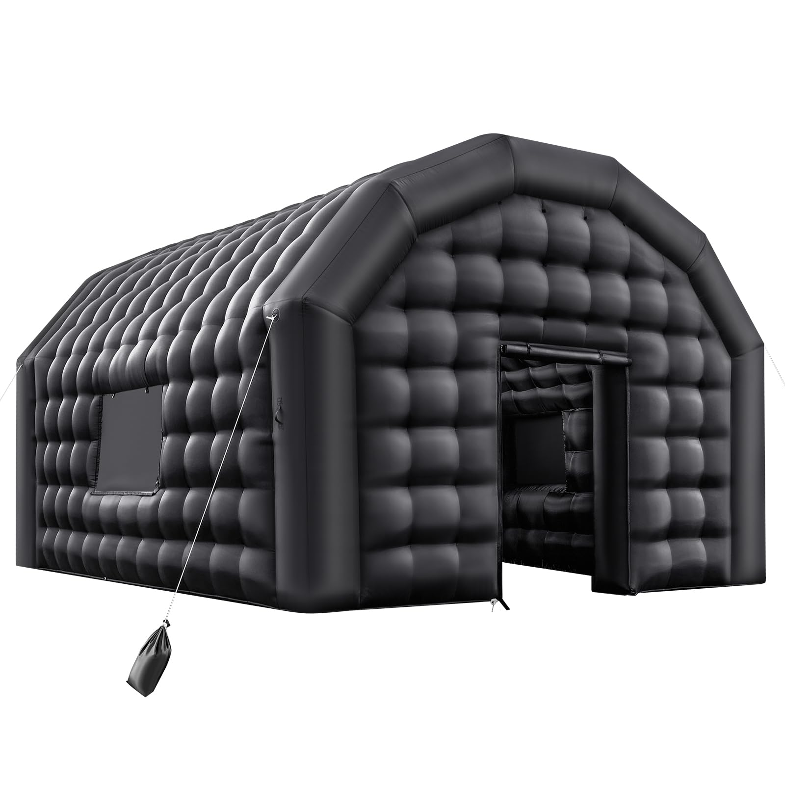 VEVOR Nadmuchiwany namiot dyskotekowy 5,4 x 5 x 4,25 m, z wentylatorem 680 W i workiem piasku, dmuchany namiot dyskotekowy z 2 oknami, na imprezy, urodziny, wesela i imprezy