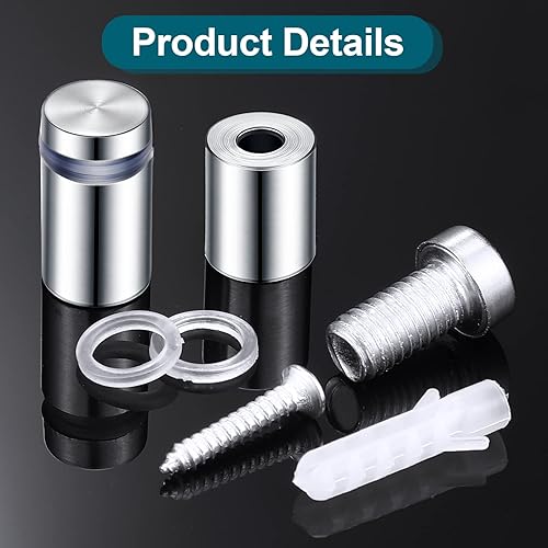 Miniatura 4 de Tornillos de separación de letreros de 12 x 34 pulgadas, tornillos publicitarios, soportes de pared de acero inoxidable para letreros acrílicos de