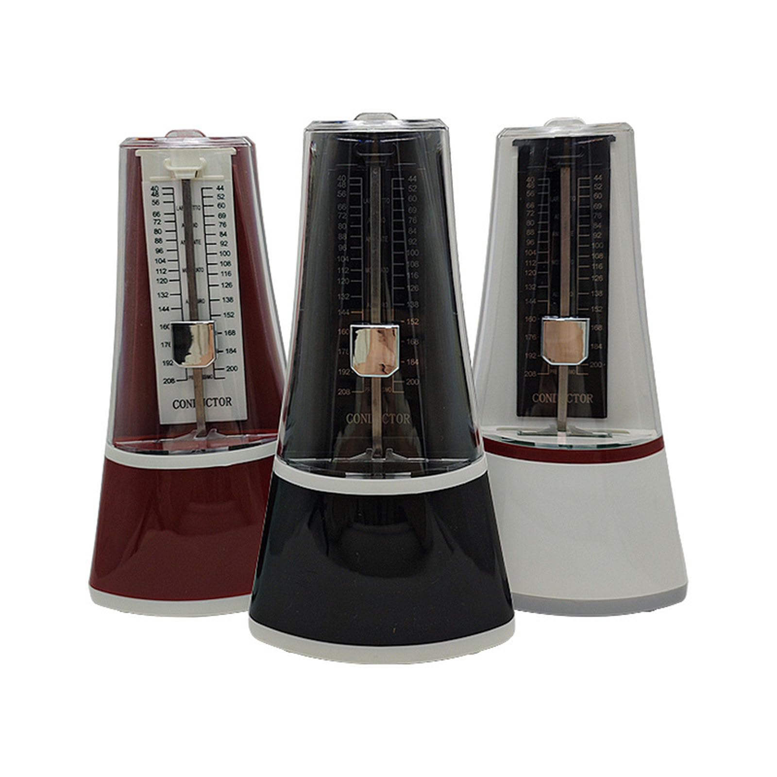 Metronomo meccanico professionale universale, ad alta precisione, per pianoforte, chitarra, ukulele, violino e basso (bianco)