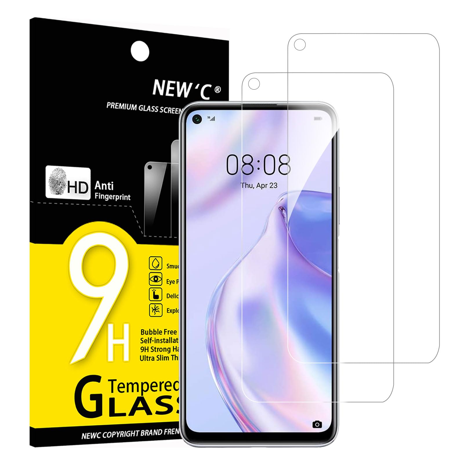 Protection écran Verre Trempé 9H Pour Huawei P40 Lite E - Lot De Plusieurs Films, Transparent