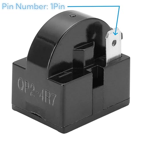 Miniatura 4 de QP2-4R7 Relé de arranque PTC para refrigerador 4.7Ohm 1Pin para relé de compresor Vissani Danby QP2-4.7G (1 paquete, negro)