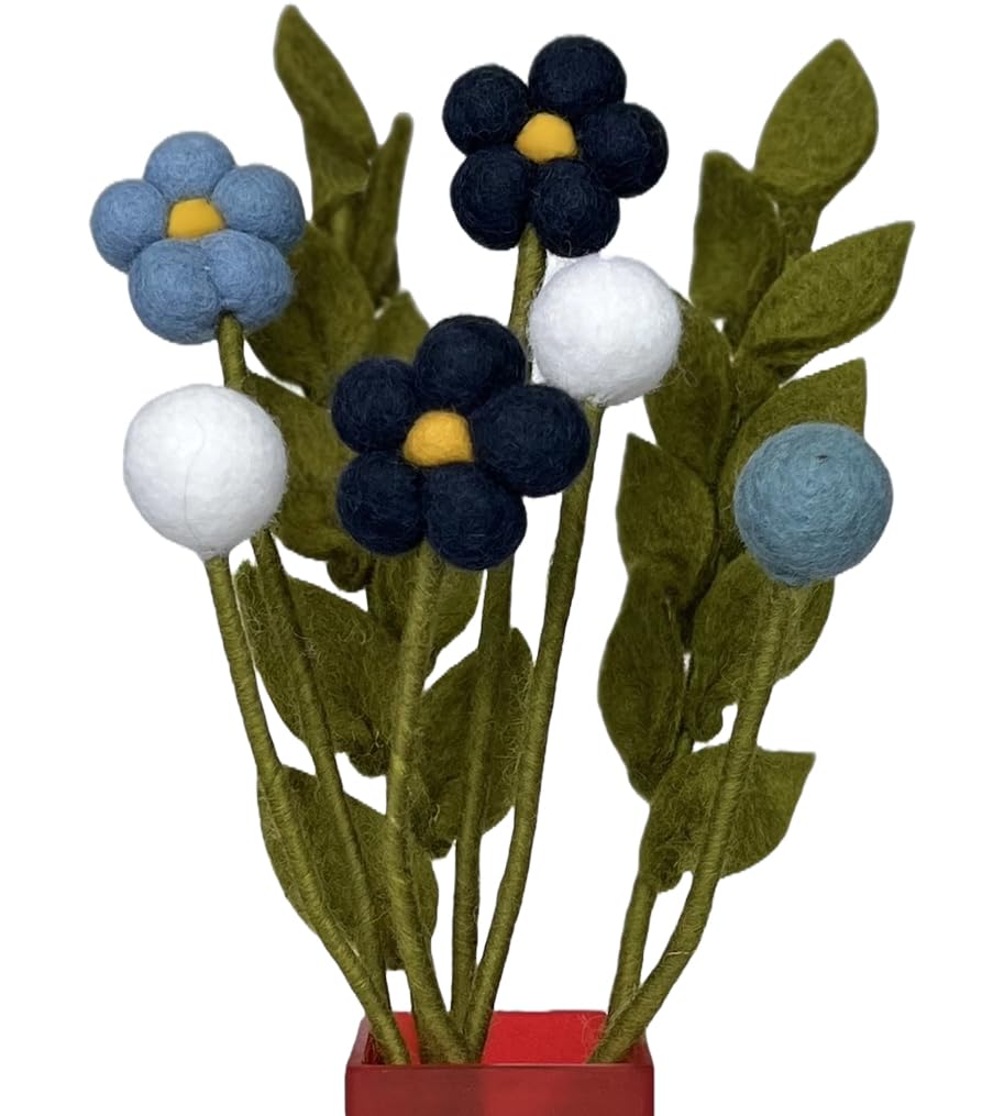 your castle Bouquet of Handmade Felt Flowers, Fair Trade, Sustainable Felt Decoration