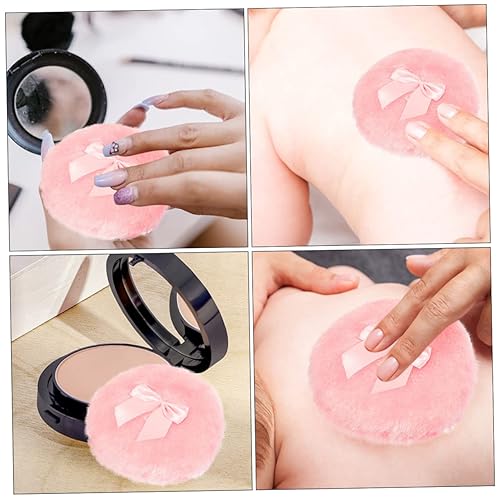 Miniatura 3 de OHPHCALL 3pcs Bow Puff Polvo Seco Puff Hogar Polvo Puffs Baby Powders Puff Maquillaje Polvo Puff Kid Herramientas Pequeño Soplo De Polvo Puff