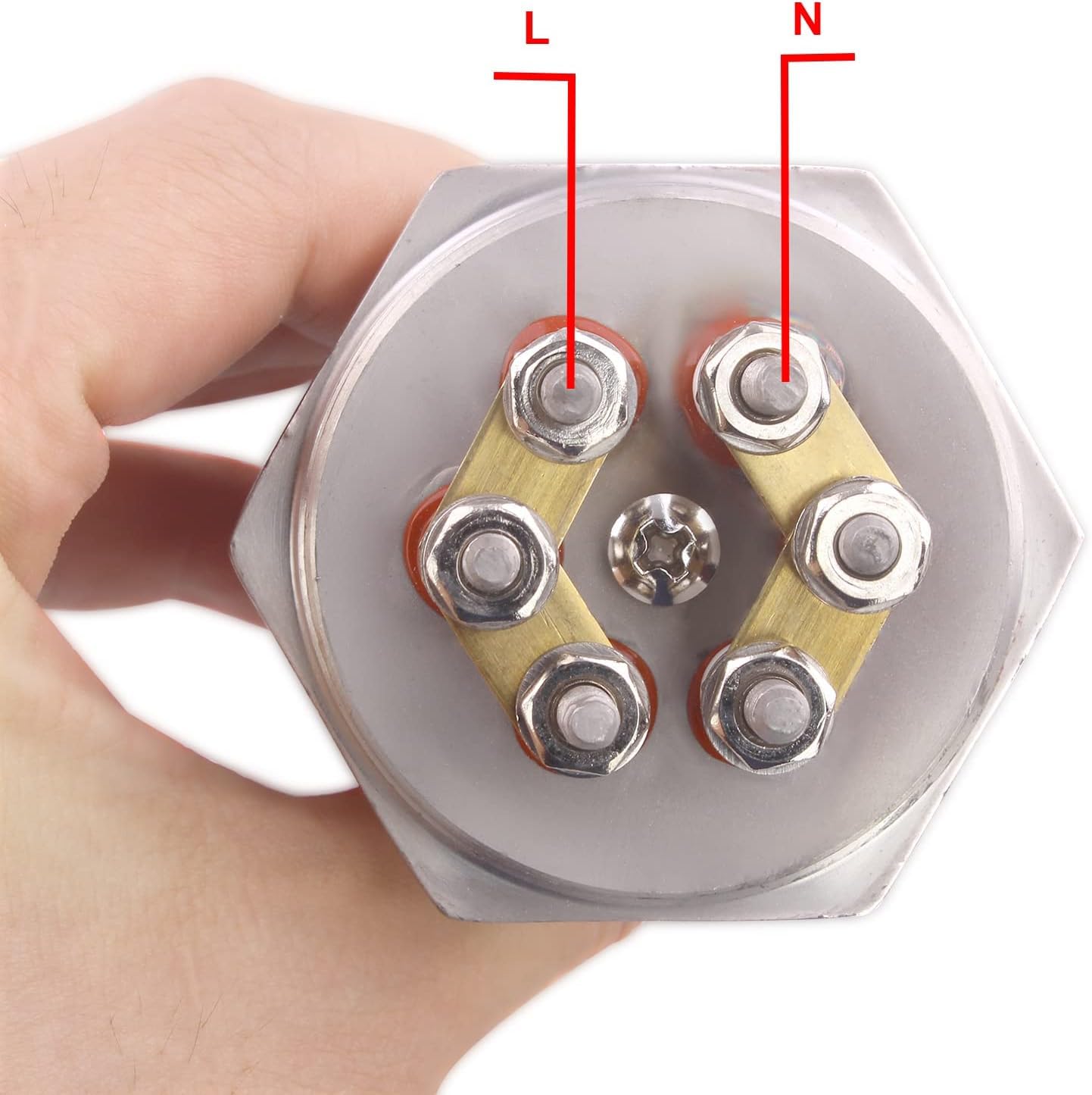 DERNORD Heizelement 220V 6000W 1-1/4 Zoll 3U Typ Elektrischer Brühwassererhitzer BSP Gewinde Edelstahlflansch
