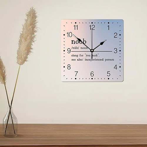 Miniatura 219 de Definición de recursos humanos Reloj de PVC con refranes inspiradores, números cuadrados, tipografía, impresión de poste de 12 pulgadas, silencioso