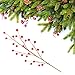 Whaline Christmas Red Berry Twig Stem, 12 Pack Artificial Burgundy Berry Picks for Christmas Tree Decorations, Valentines, Crafts, Wedding, Holiday Home Decor