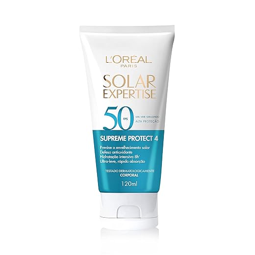 L'Oréal Paris Solar Expertise Protetor Solar Corporal com Defesa Antioxidante, Previne Manchas e o Envelhecimento, Hidratação por 8h, Resistente à Água, FPS 50, 120ml