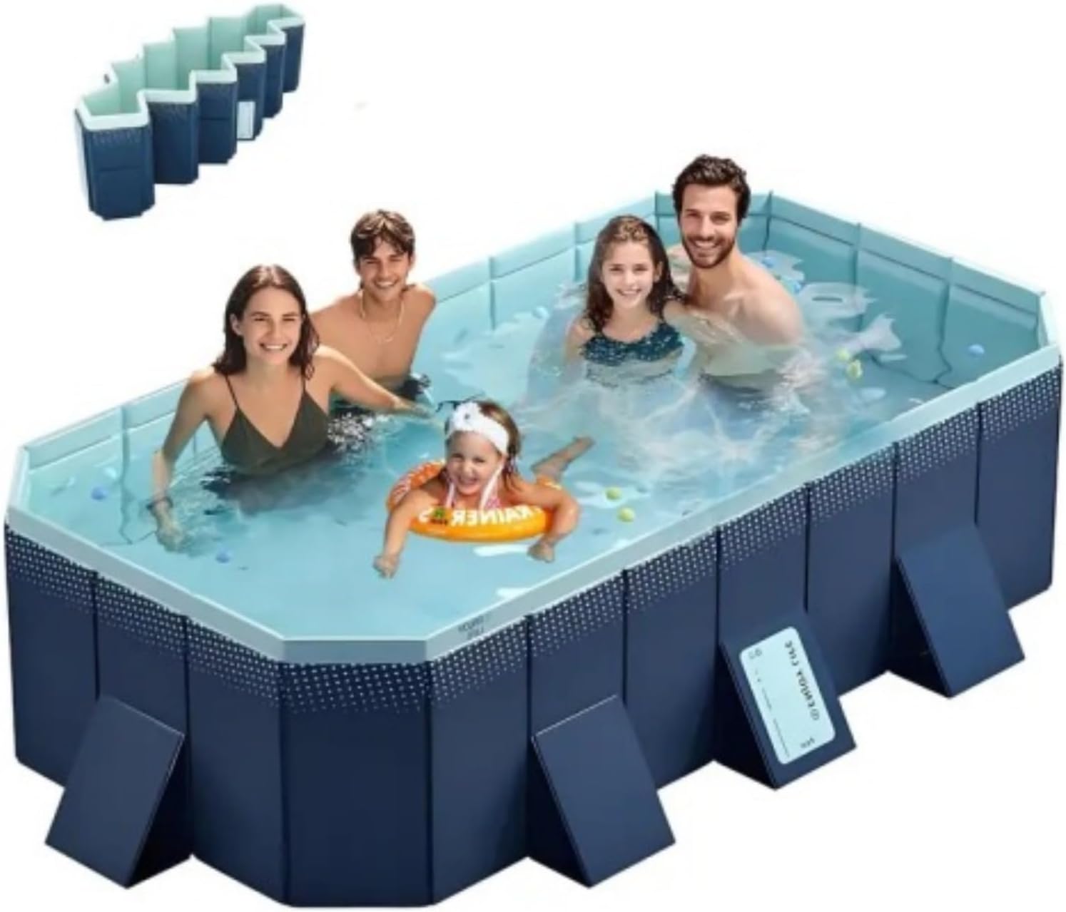 1.6m Luxury Family Outdoor Swimming Pool, Spacious Octagonal Design, Sturdy and Durable PVC Material, Easily Create A Private Water Park