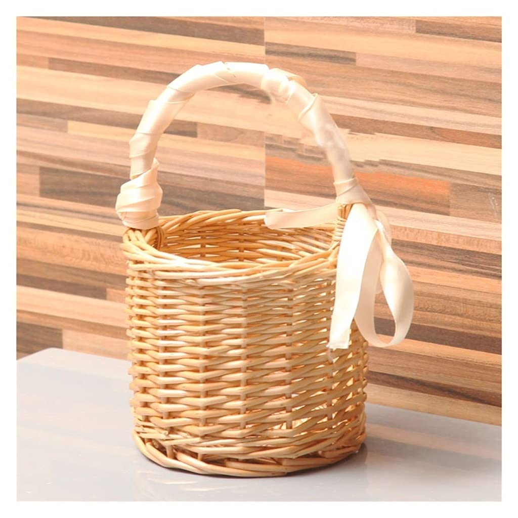 Storage Basket,Picnic Portable Wicker Outdoor Hamper Fruit Small Baskets for Camping and Party