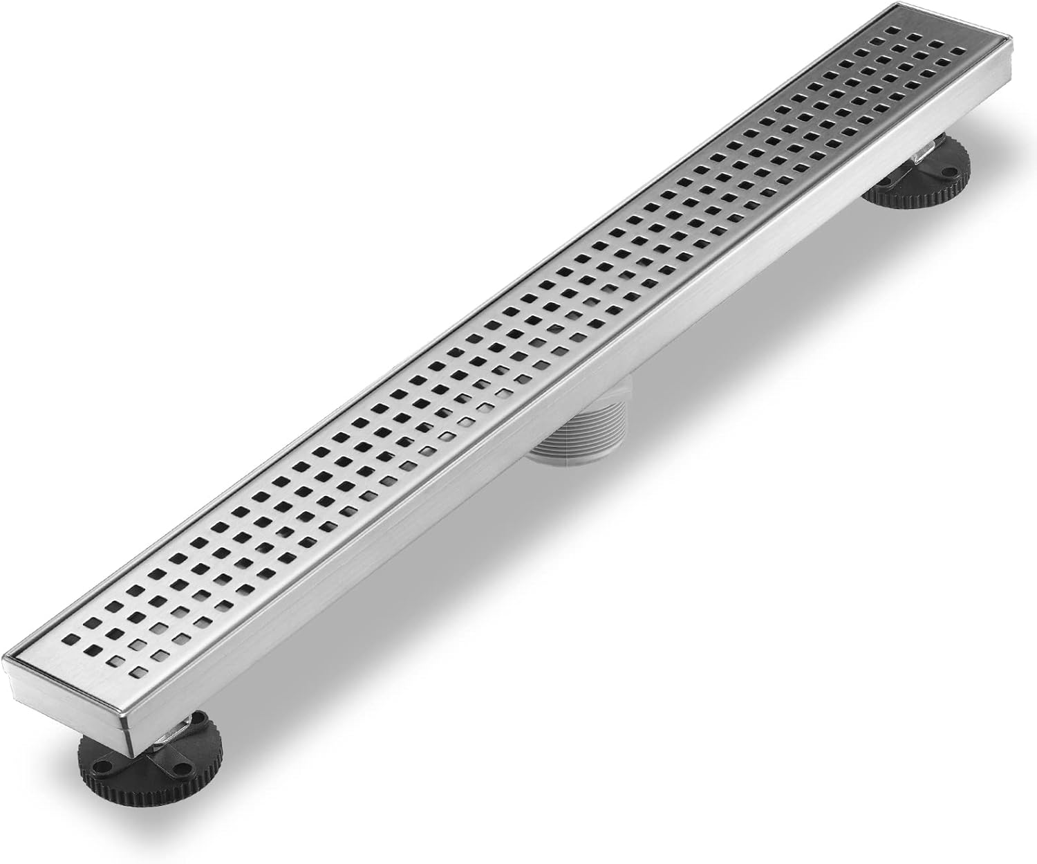 Sharp-tec 36 inch Linear Shower Drain, Brushed Rectangular Floor Drain, V-Shape Design Drain Channel, 304 Stainless Steel, cUPC Certificated for Bathroom Shower Room (Drain Base is Not Included) Brushed Nickel 36 inch
