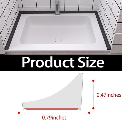 Miniatura 2 de Presa de agua plegable para umbral de ducha, barrera impermeable de silicona autoadhesiva para baño y cocina, protección de ducha para separación