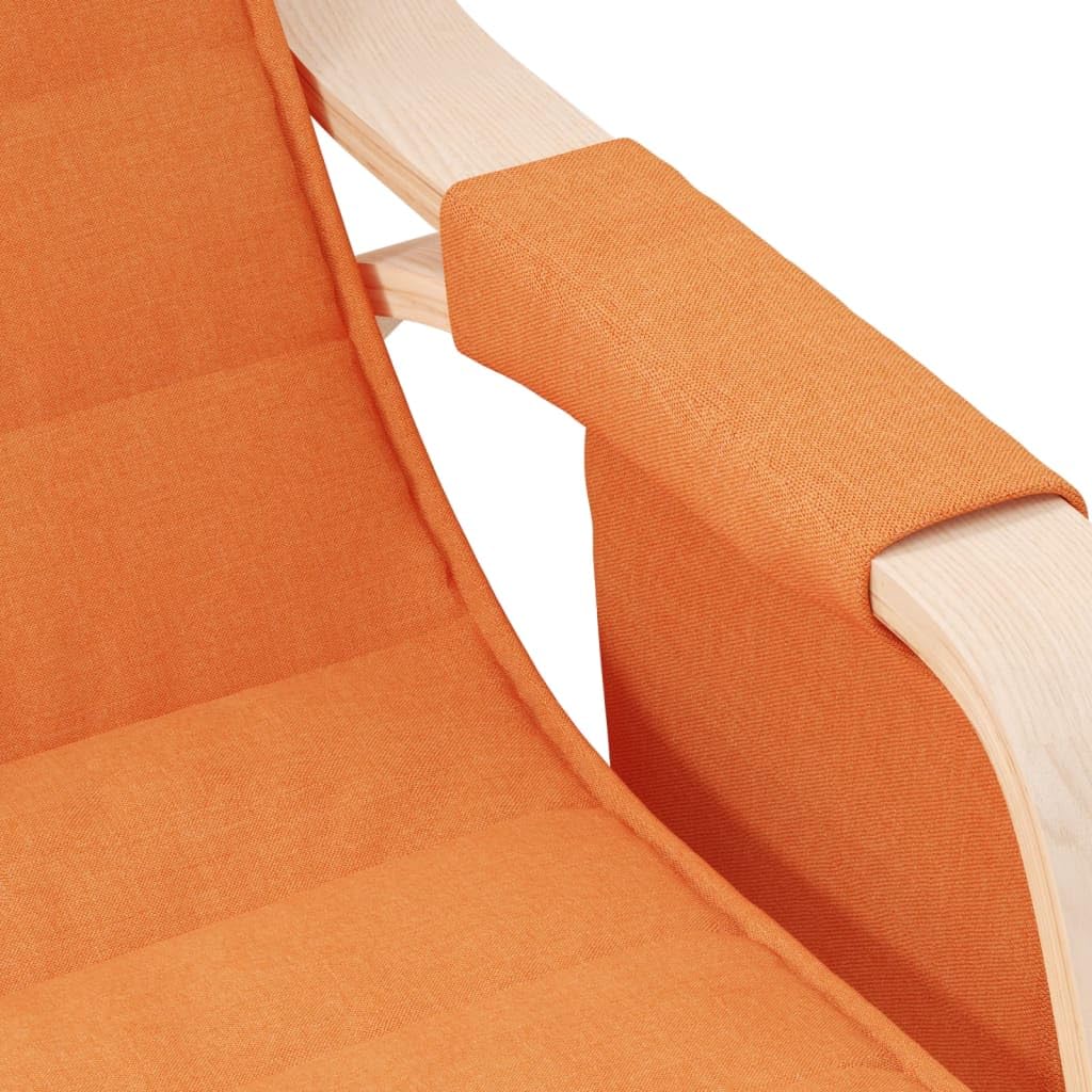 Mecedora de tela amarilla oscura con acolchado, estructura de madera de abedul maciza, asiento ergonómico, reposabrazos y respaldo para salón, dormitorio y salón para relajarse y leer