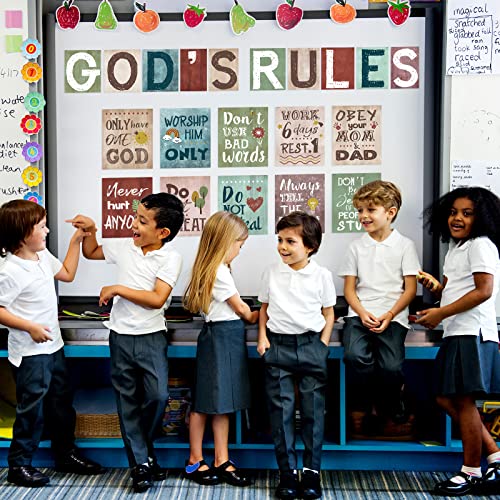 Affiche des Dix Commandements Enfants et posters chrétiens pour éducation religieuse