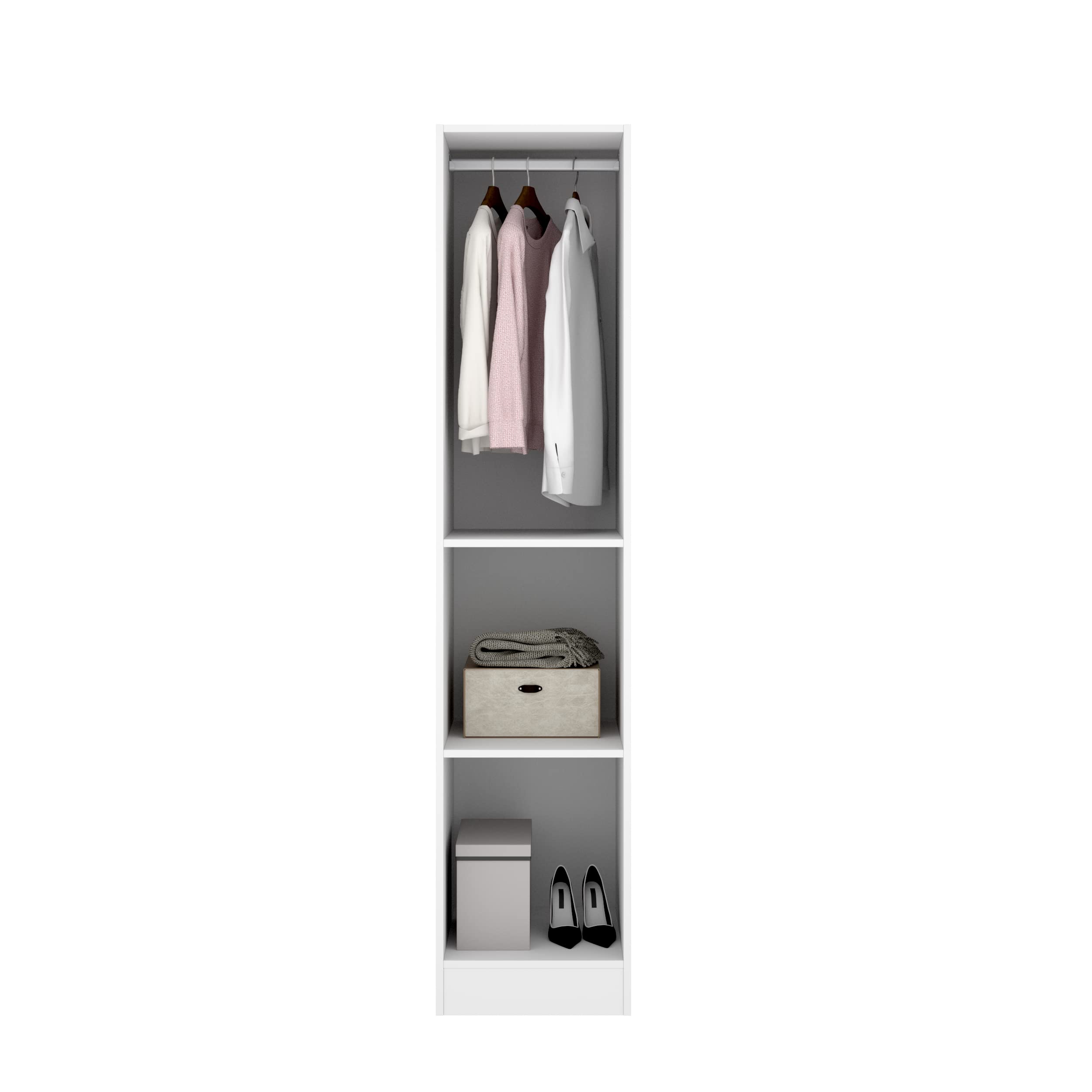 DEKIT GRUPO RIMOBEL Essen Armario ropero de 1 Puerta, Madera de ingeniería, Blanco, 184x41x52 cm