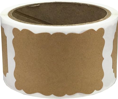 Etiquetas de regalo de Navidad, 100 calcomanías personalizadas de 2 x 3 pulgadas para etiquetado de bricolaje (marrón kraft)