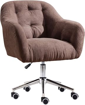 Home Ergonomic Office Chair Modern Home Office Chair, Swivel Armchair with Mute Casters, Mid-Back Computer Desk Chair with Upholstered Seat, Adjustable Task Chair Multiple Molour Available Swivel