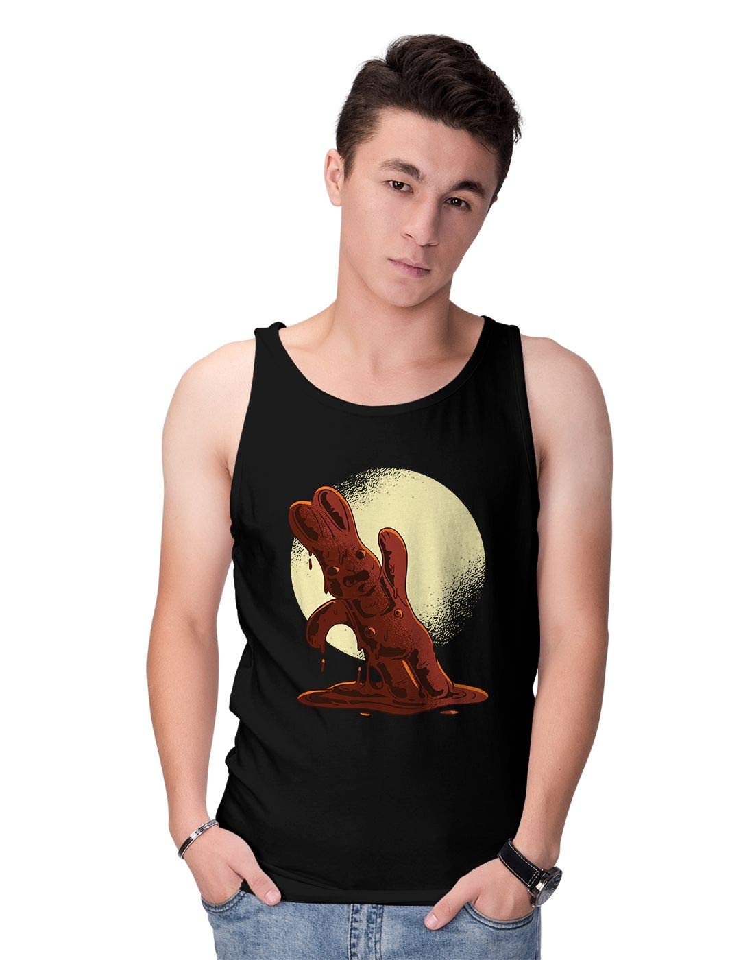 BLAK TEE Men's Funny Melting Easter Bunny Dab Tank Top