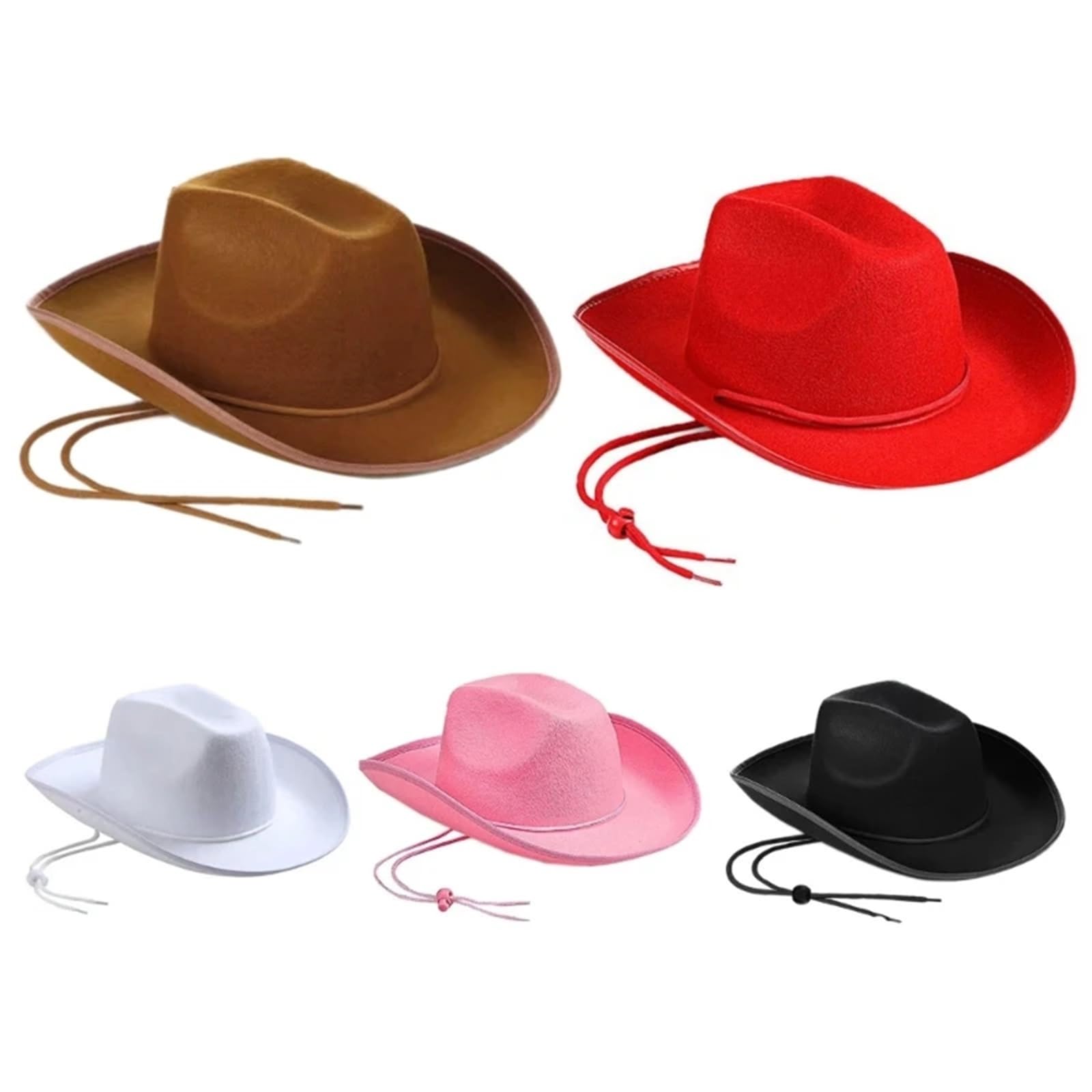 Cappello Cowboy Berretto da Cowboy con Tesa Western Jazz Cappello in Feltro Cappelli Casual Leggeri in Tinta Unita for Donna Uomo Tessuto Spesso