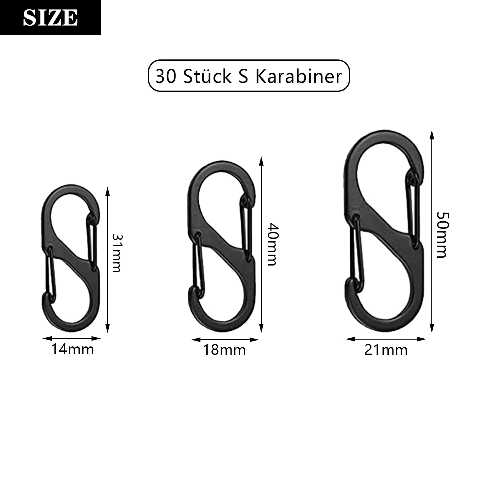 Acheter 30/60 Pièces Mousquetons En Forme De S Crochets à Ressort Petits Alliage Portable Porte-clés Clip Petit Mousqueton D'Attache