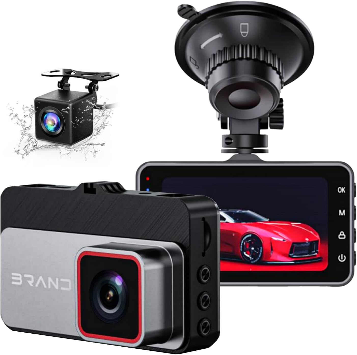 DWCQRTM ドライブレコーダー 前後ドラレコ 4K 3インチ 液晶画面24時間駐車監視 上書き録画 HDR/WDR画像補正技術 32GBカード 暗視 上書き録画 ループ録画 自動緊急録画 動体検知 日本語説明書付き