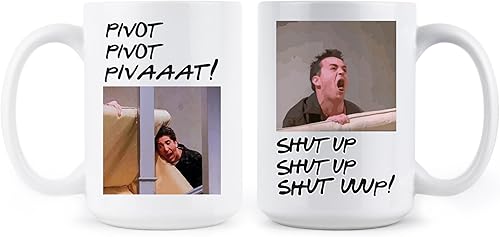 LIBBY'S BENCHMARK27 DESIGNS Pivot Mug Chandler Bing Ross Geller Taza de café Shut Up Sofá LIBBY'S BENCHMARK27 DESIGNS Pivot Mug Chandler Bing Ross Geller Taza de café Shut Up Sofá