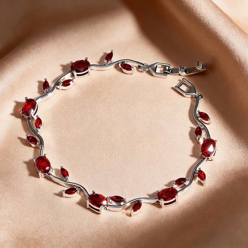 Image of Shining Diva Fashion Tulip Bracelet for Women, Floral Crystal, Anti Tarnish Jewellery Stylish Bracelet Gifts for Girls
