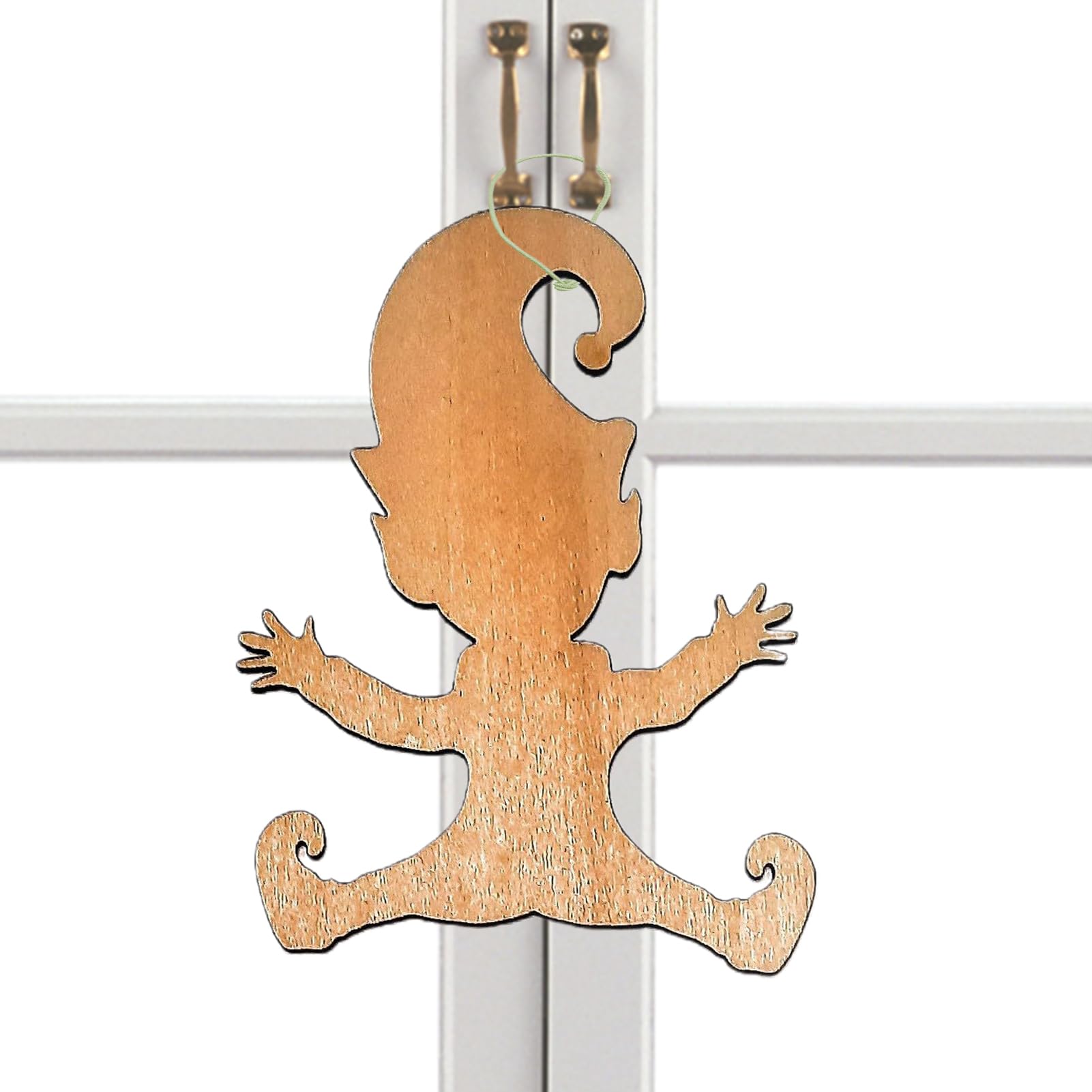 Kit Pochoirs De Noël Lutins - Empreintes De Pas + Échelle En Bois - Décoration Sol Et Fenêtre