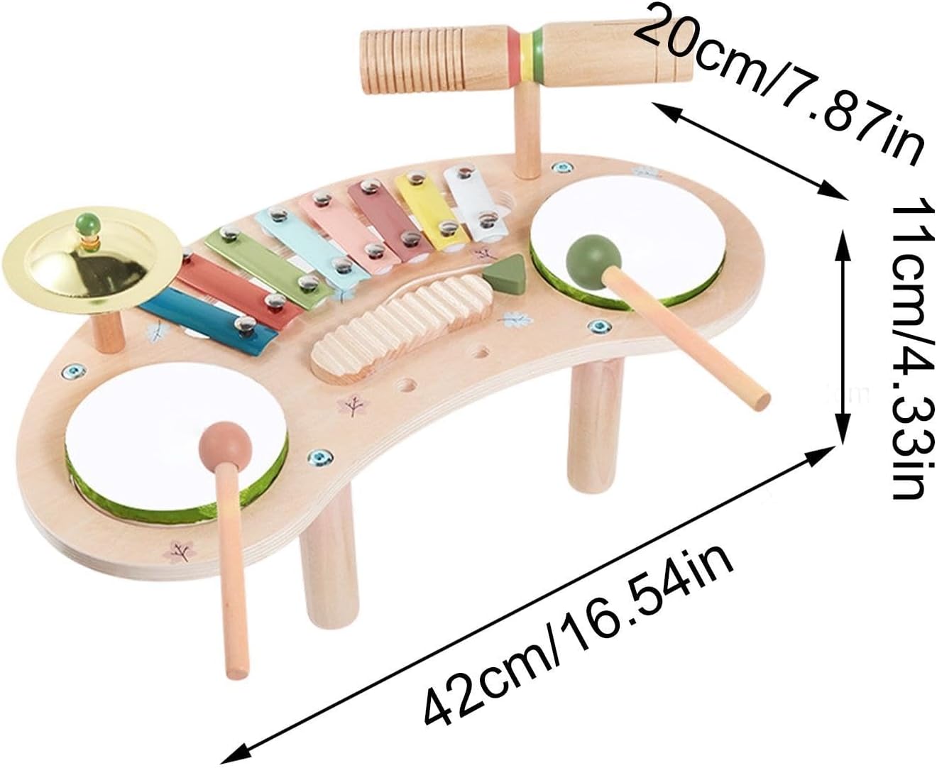 Drum Set for Kids - 7-in-1 Wood Xylophone - Wooden Xylophone Toys,for Boys Girls Preschool Daycare Kindergarten School Homeschooling Home Playrooms Playdates Birthday