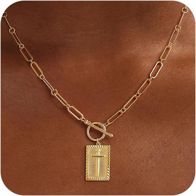 Trendy chunky cross pendant necklace for women