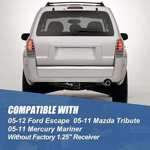 Miniatura 5 de Auto Dynasty Receptor de enganche de remolque clase 3 de 2 pulgadas compatible con Ford Escape Mazda Tribute Mercury Mariner 05-12