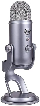 Blue Yeti USB Microphone for PC, Mac, Gaming, Recording, Streaming, Podcasting, Studio and Computer Condenser Mic with Blue VO!CE effects, 4 Pickup Patterns, Plug and Play   Grey