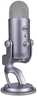 Blue Yeti USB Mic for Recording & Streaming on PC and Mac, 3 Condenser Capsules, 4 Pickup Patterns, Headphone Output and Volume Control, Mic Gain Control, Adjustable Stand, Plug & Play - Space Gray