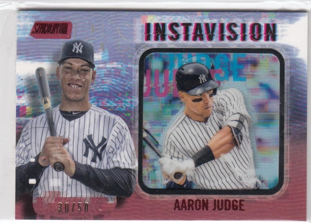 Baseball Trading Card MLB 2019 Topps Stadium Club Instavision Red #IV-9 Aaron Judge NM Near Mint 30/50 Yankees