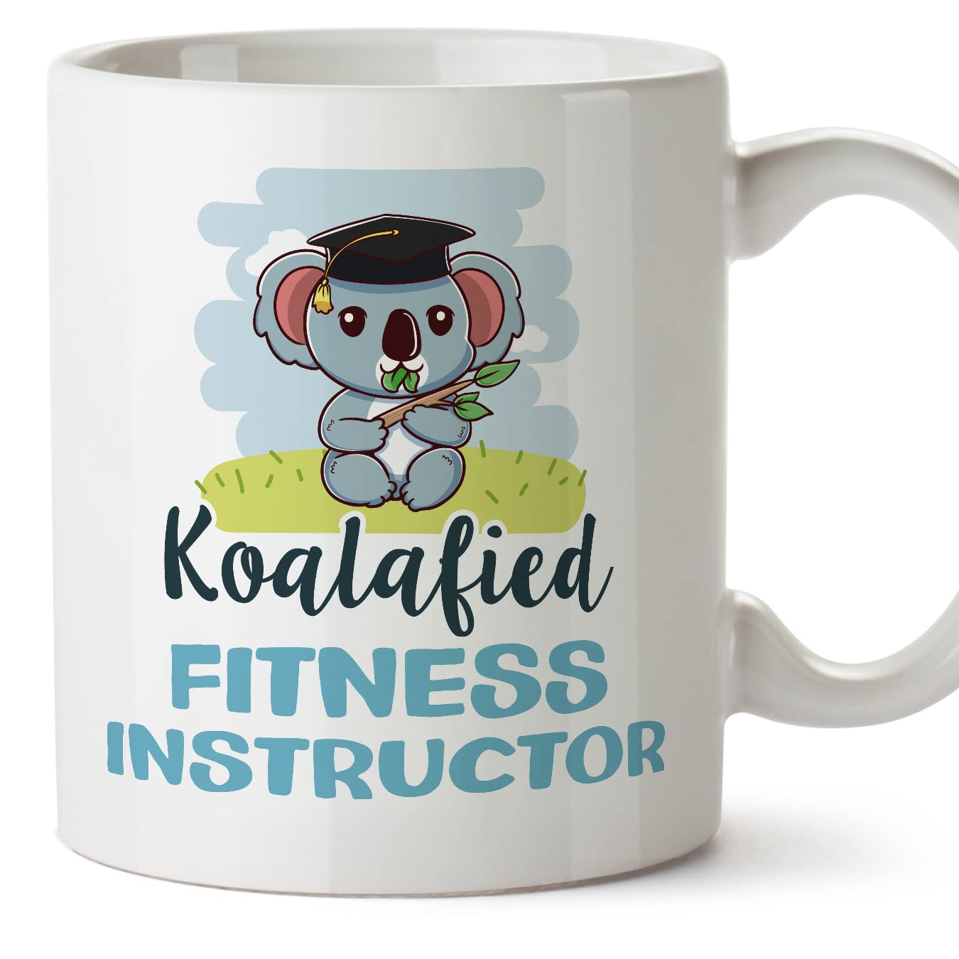 MUGFFINS Fitness Instructor Man Mug - in English - Koalafied - Funny Gift for Colleagues - Ceramic 11oz Mug